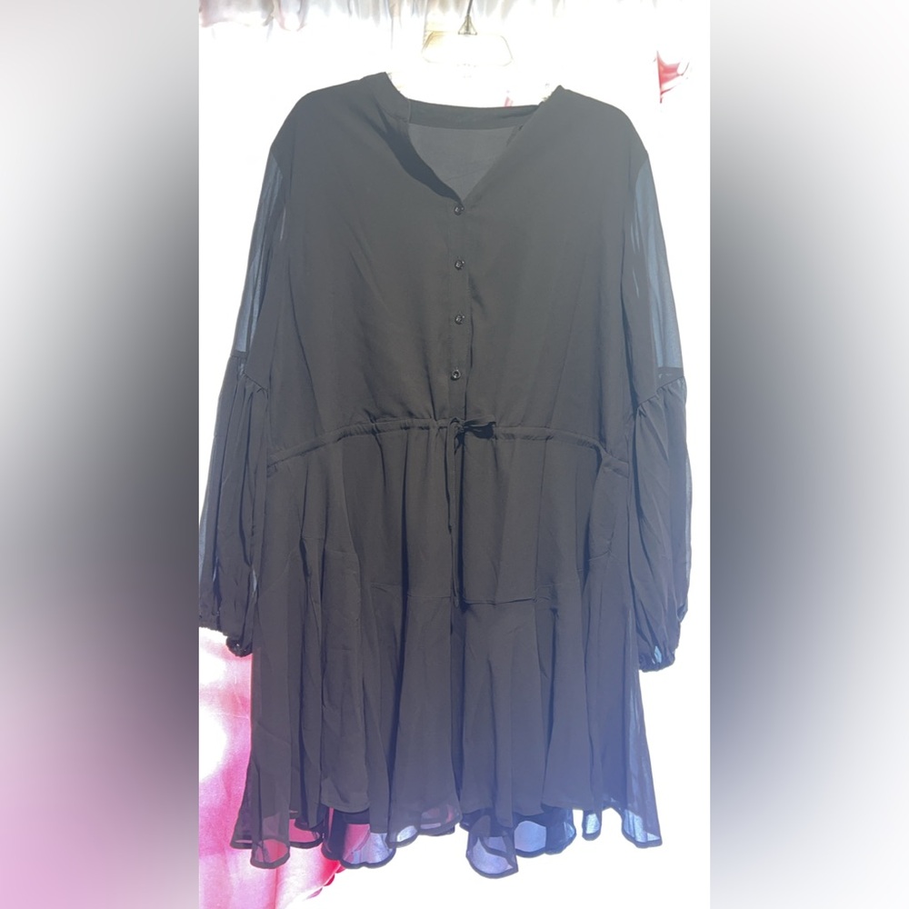 Elegant Black Chiffon Dress
